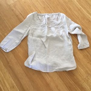 Great Lands End Linen peasant top medium